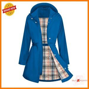 Waterproof Raincoat with Hood Breathable Windbreaker Trench Coat Women's